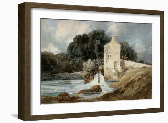 The Abbey Mill, Knaresborough, C.1801 (W/C with Bodycolour over Graphite on Laid Paper)-Thomas Girtin-Framed Giclee Print