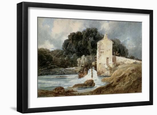 The Abbey Mill, Knaresborough, C.1801 (W/C with Bodycolour over Graphite on Laid Paper)-Thomas Girtin-Framed Giclee Print