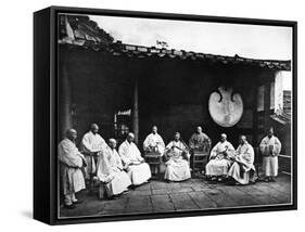 The Abbot and Monks of Kushan Monastery, C.1867-72-John Thomson-Framed Stretched Canvas