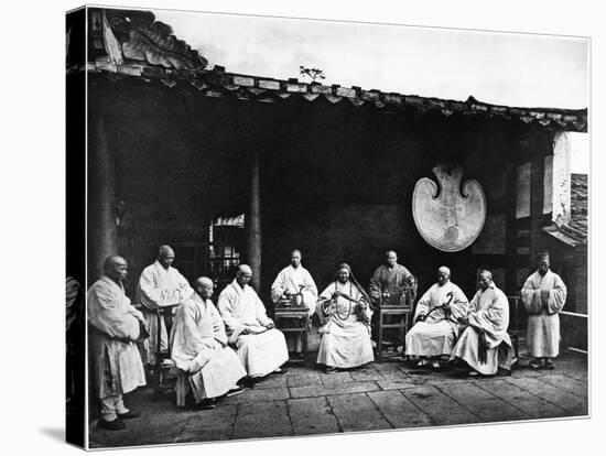 The Abbot and Monks of Kushan Monastery, C.1867-72-John Thomson-Stretched Canvas