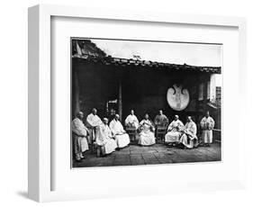 The Abbot and Monks of Kushan Monastery, C.1867-72-John Thomson-Framed Photographic Print