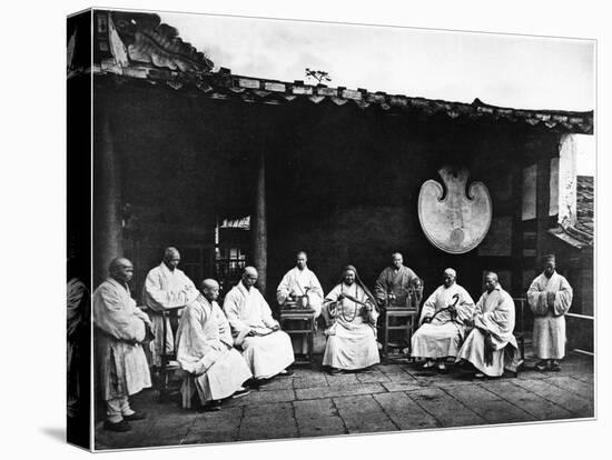 The Abbot and Monks of Kushan Monastery, C.1867-72-John Thomson-Stretched Canvas