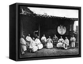 The Abbot and Monks of Kushan Monastery, C.1867-72-John Thomson-Framed Stretched Canvas