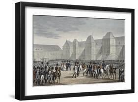 The abdication of Napoleon and his departure from Fontainebleau for Elba, 20th April 1814-Francois Pigeot-Framed Giclee Print