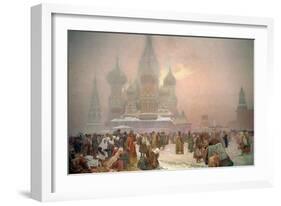 The Abolition of Serfdom, from the 'Slav Epic', 1914-Alphonse Mucha-Framed Giclee Print