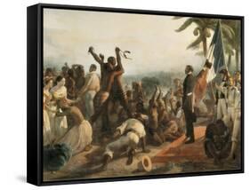 The Abolition of Slavery-Francois Auguste Biard-Framed Stretched Canvas