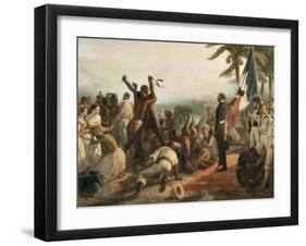 The Abolition of Slavery-Francois Auguste Biard-Framed Art Print