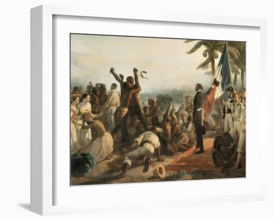 The Abolition of Slavery-Francois Auguste Biard-Framed Art Print