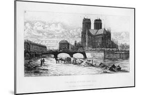 The Abside (Aps) of Notre Dame Cathedral, Paris, France, C19th Century-Charles Meryon-Mounted Giclee Print