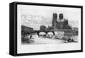 The Abside (Aps) of Notre Dame Cathedral, Paris, France, C19th Century-Charles Meryon-Framed Stretched Canvas