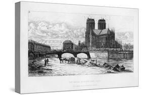 The Abside (Aps) of Notre Dame Cathedral, Paris, France, C19th Century-Charles Meryon-Stretched Canvas