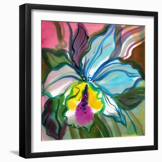 The Abstract Flowers Drawn On A Paper-balaikin2009-Framed Art Print