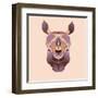 The Abstract Head of Rhino Vector Illustration-coffeee_in-Framed Art Print