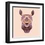 The Abstract Head of Rhino Vector Illustration-coffeee_in-Framed Art Print