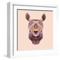 The Abstract Head of Rhino Vector Illustration-coffeee_in-Framed Art Print