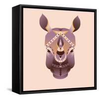 The Abstract Head of Rhino Vector Illustration-coffeee_in-Framed Stretched Canvas