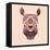 The Abstract Head of Rhino Vector Illustration-coffeee_in-Framed Stretched Canvas