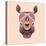 The Abstract Head of Rhino Vector Illustration-coffeee_in-Stretched Canvas