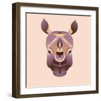 The Abstract Head of Rhino Vector Illustration-coffeee_in-Framed Art Print