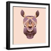 The Abstract Head of Rhino Vector Illustration-coffeee_in-Framed Art Print