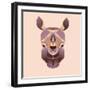 The Abstract Head of Rhino Vector Illustration-coffeee_in-Framed Art Print