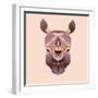 The Abstract Head of Rhino Vector Illustration-coffeee_in-Framed Art Print