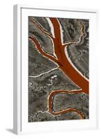 The Abstract Lines of San Francisco Bay are Captured from the Air at Sunrise-Jay Goodrich-Framed Photographic Print