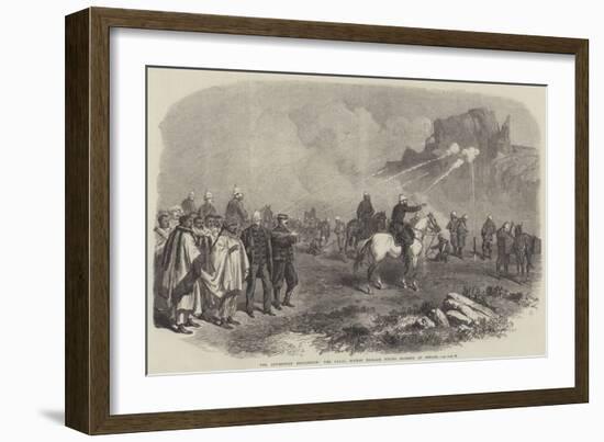 The Abyssinian Expedition, the Naval Rocket Brigade Firing Rockets at Senafe-null-Framed Giclee Print