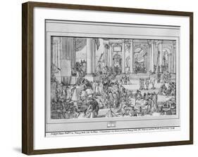 The Academy of Sciences and Fine Arts (Pen and Ink and Wash on Paper)-Sebastien I Le Clerc-Framed Giclee Print