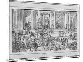 The Academy of Sciences and Fine Arts (Pen and Ink and Wash on Paper)-Sebastien I Le Clerc-Mounted Giclee Print