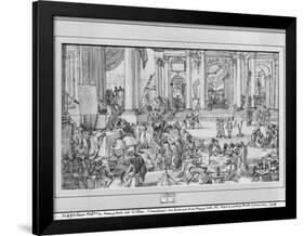 The Academy of Sciences and Fine Arts (Pen and Ink and Wash on Paper)-Sebastien I Le Clerc-Framed Giclee Print