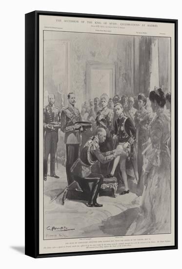 The Accession of the King of Spain, Celebrations at Madrid-G.S. Amato-Framed Stretched Canvas