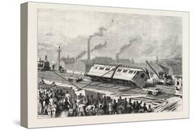 The Accident to the Flying Scotchman, Near Sheffield: Raising the Pullman Car, 1876, Uk-null-Stretched Canvas