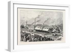 The Accident to the Flying Scotchman, Near Sheffield: Raising the Pullman Car, 1876, Uk-null-Framed Giclee Print