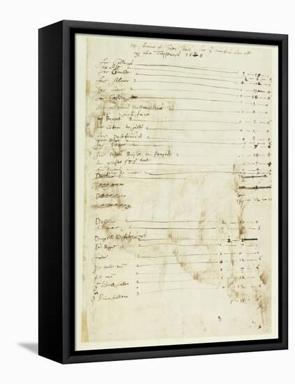 The Account of Inigo Jones for Work Done at the Lord Treasurer's, 1608-Inigo Jones-Framed Stretched Canvas
