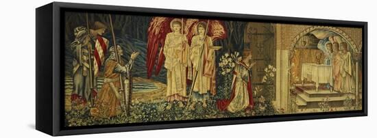 The Achievement of the Holy Grail by Sir Galahad, Sir Bors and Sir Percival-Edward Burne-Jones-Framed Stretched Canvas