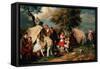 The Acrobats' Camp, Epsom Downs-William Parrott-Framed Stretched Canvas