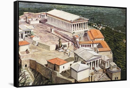 The Acropolis and Parthenon-Roger Payne-Framed Stretched Canvas
