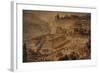 The Acropolis at Pergamon . Turkey. Altar of Zeus. Imaginary Reconstruction by German Painter Fried-null-Framed Giclee Print