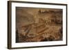 The Acropolis at Pergamon . Turkey. Altar of Zeus. Imaginary Reconstruction by German Painter Fried-null-Framed Giclee Print