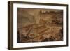 The Acropolis at Pergamon . Turkey. Altar of Zeus. Imaginary Reconstruction by German Painter Fried-null-Framed Premium Giclee Print