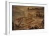 The Acropolis at Pergamon . Turkey. Altar of Zeus. Imaginary Reconstruction by German Painter Fried-null-Framed Premium Giclee Print