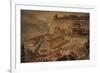 The Acropolis at Pergamon . Turkey. Altar of Zeus. Imaginary Reconstruction by German Painter Fried-null-Framed Giclee Print