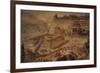 The Acropolis at Pergamon . Turkey. Altar of Zeus. Imaginary Reconstruction by German Painter Fried-null-Framed Giclee Print