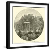 The Acropolis, Gate of Hadrian, and Ruins of Temple of Jupiter-null-Framed Giclee Print