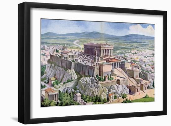 The Acropolis in Athens in Ancient Greece, 1914-G. Rehlender-Framed Giclee Print