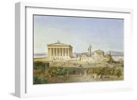 The Acropolis of Athens in the Time of Pericles 444 BC. 1851-Ludwig Lange-Framed Giclee Print