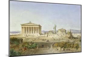 The Acropolis of Athens in the Time of Pericles 444 BC. 1851-Ludwig Lange-Mounted Giclee Print