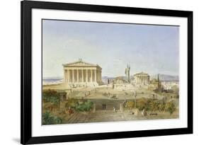 The Acropolis of Athens in the Time of Pericles 444 BC. 1851-Ludwig Lange-Framed Giclee Print