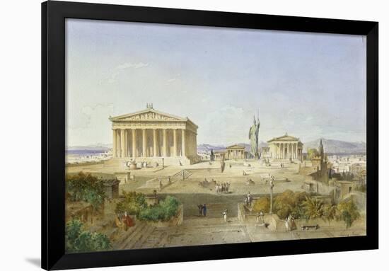 The Acropolis of Athens in the Time of Pericles 444 BC. 1851-Ludwig Lange-Framed Giclee Print